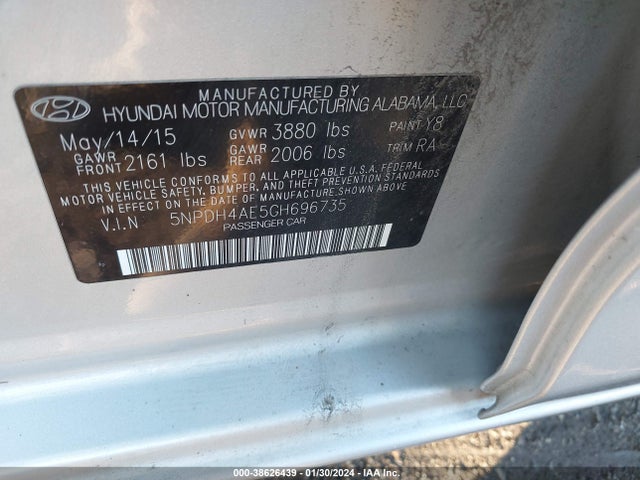 Hyundai ELANTRA SE 2016 5NPDH4AE5GH696735 Image 9