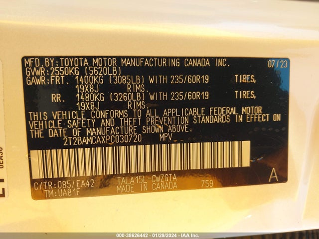2T2BAMCAXPC030720 Lexus Rx 350 Premium