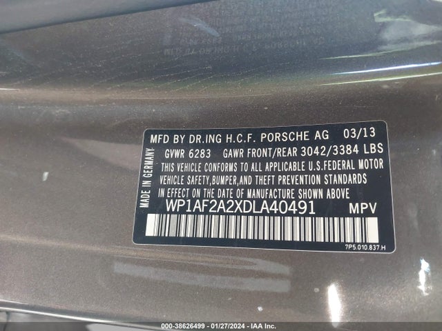 2013 PORSCHE CAYENNE WP1AF2A2XDLA40491 Photo 8