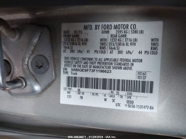 NM0GE9F73F1196623 Ford Transit Connect Xlt