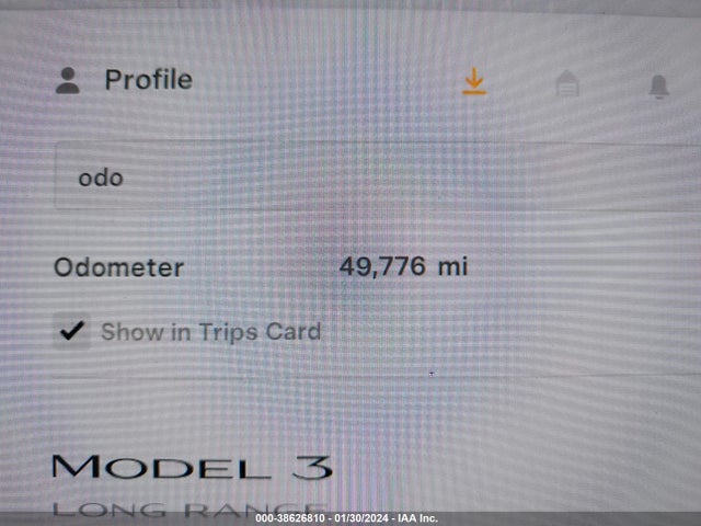 2018 TESLA MODEL 3 LONG RANGE/PERFORMANCE VIN: 5YJ3E1EB2JF092018