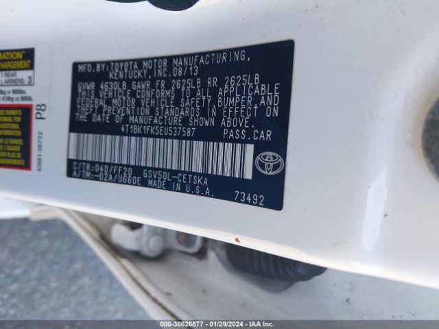 4T1BK1FK5EU537587 Toyota Camry Se V6