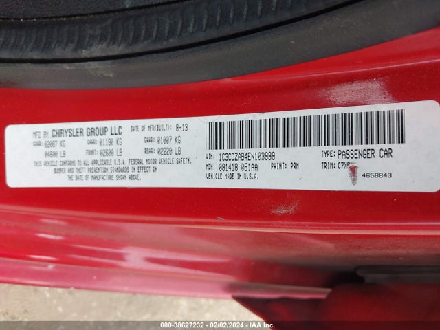 Dodge AVENGER SE 2014 1C3CDZAB4EN103989 Image 9