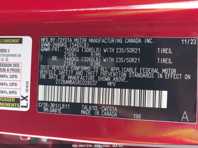 Lexus Rx 350 Premium Plus 2024 2T2BAMBA5RC028037 Image 9
