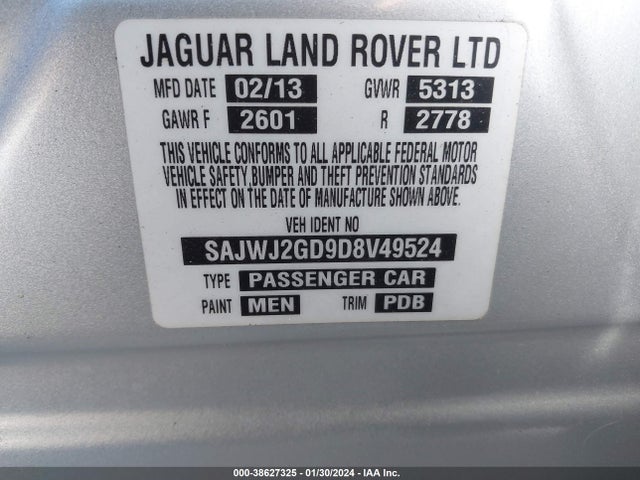 2013 JAGUAR XJ SAJWJ2GD9D8V49524 Photo 8
