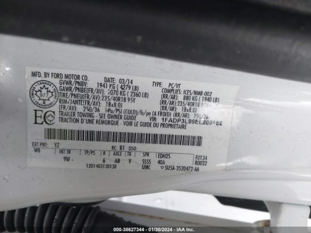 1FADP3L99EL289562 Ford FOCUS ST