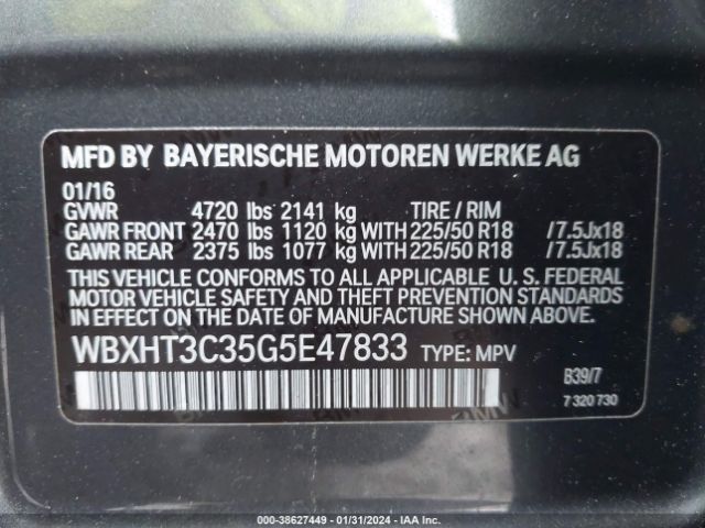 WBXHT3C35G5E47833 BMW X1 Xdrive28i