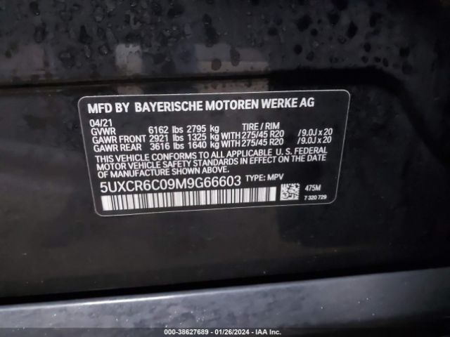 5UXCR6C09M9G66603 BMW X5 Xdrive40i