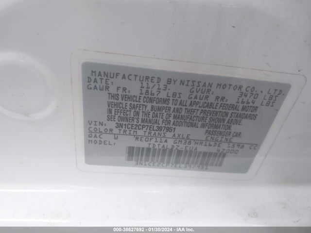 Nissan Versa Note Sv 2014 3N1CE2CP7EL397951 Image 9