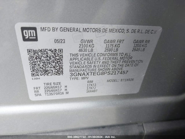 Chevrolet Equinox Awd 2fl 2023 3GNAXTEG8PS217457 Image 9