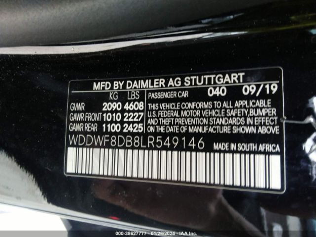 2020 MERCEDES-BENZ C 300 WDDWF8DB8LR549146 Photo 8