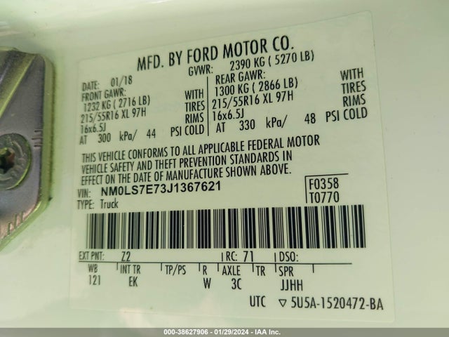 Ford Transit Connect Xl 2018 NM0LS7E73J1367621 Image 9