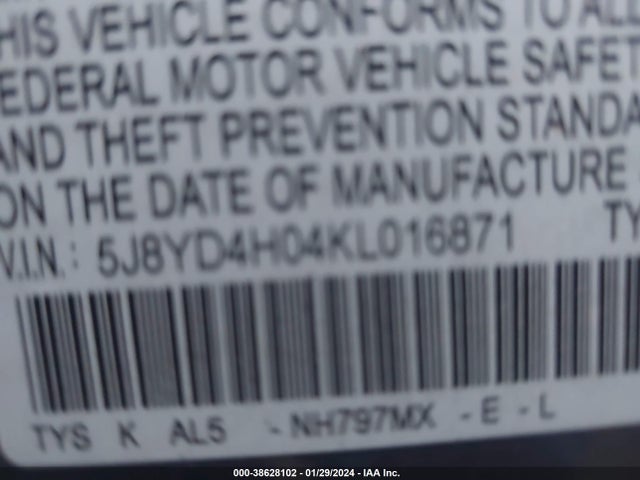 Acura Mdx Technology/a-spec Pkg 2019 5J8YD4H04KL016871 Image 9