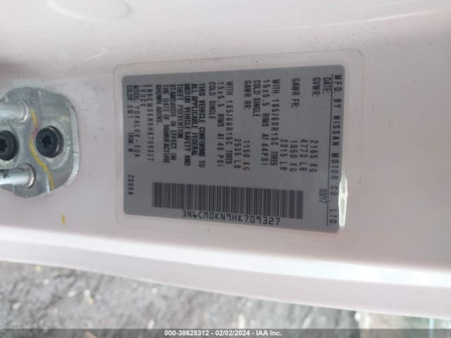 3N6CM0KN9HK709327 Nissan NV200 SV