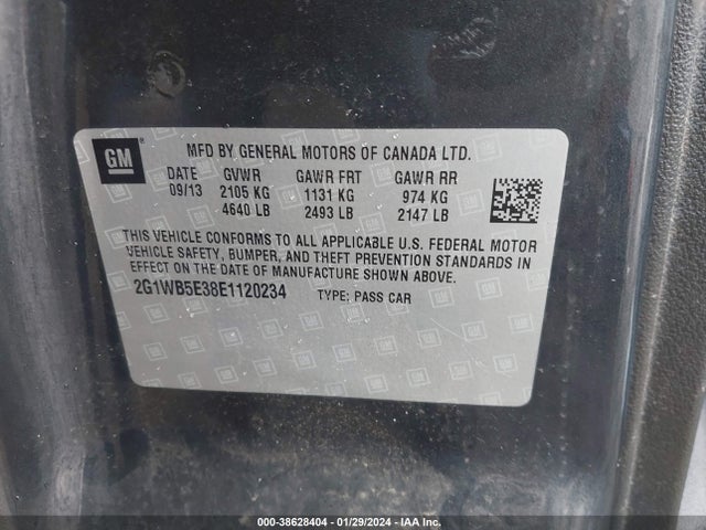Chevrolet Impala Limited Lt 2014 2G1WB5E38E1120234 Image 9