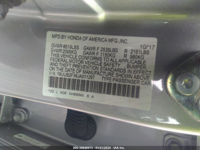 19UUB2F36JA011297 Acura TLX
