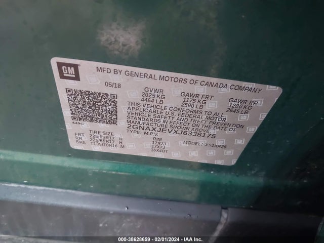 Chevrolet EQUINOX LT 2018 2GNAXJEVXJ6338175 Image 9