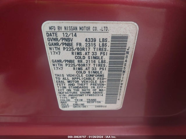 Nissan Rogue Select S 2015 JN8AS5MT1FW652314 Image 9
