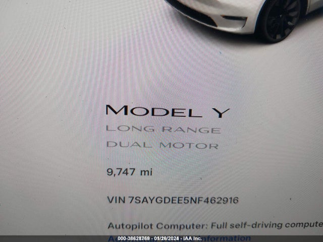 2022 TESLA MODEL Y 7SAYGDEE5NF462916 Photo 6