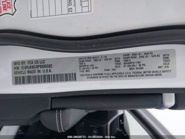 1C4RJKBG9P8886082 Jeep Grand Cherokee L Limited 4x4
