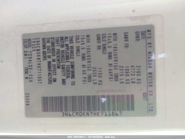 Nissan Nv200 S 2017 3N6CM0KN7HK711867 Image 9