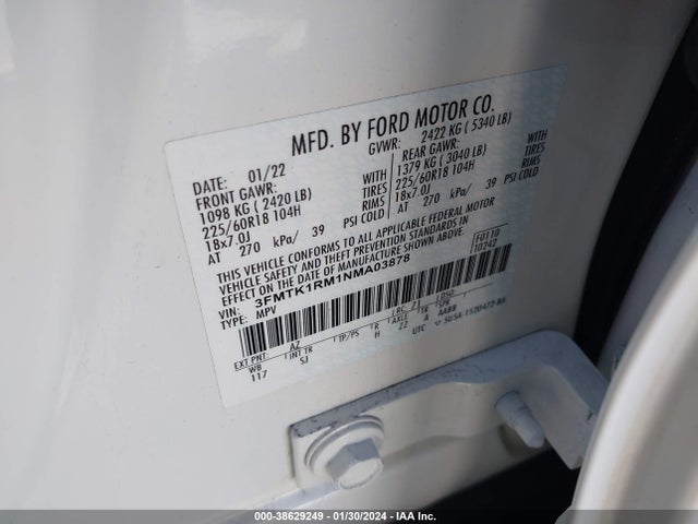 Ford Mustang Mach-e Select 2022 3FMTK1RM1NMA03878 Image 9