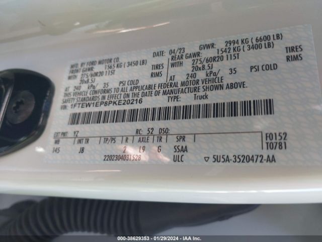 1FTEW1EP8PKE20216 Ford F-150 Xl