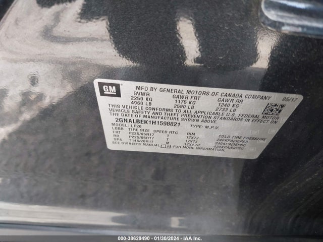 Chevrolet EQUINOX LS 2017 2GNALBEK1H1598821 Image 9