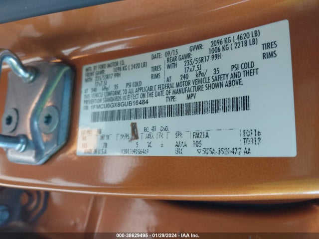 Ford ESCAPE SE 2016 1FMCU0GX8GUB16484 Image 9