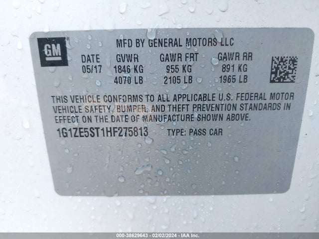 Chevrolet MALIBU 1LT 2017 1G1ZE5ST1HF275813 Image 9