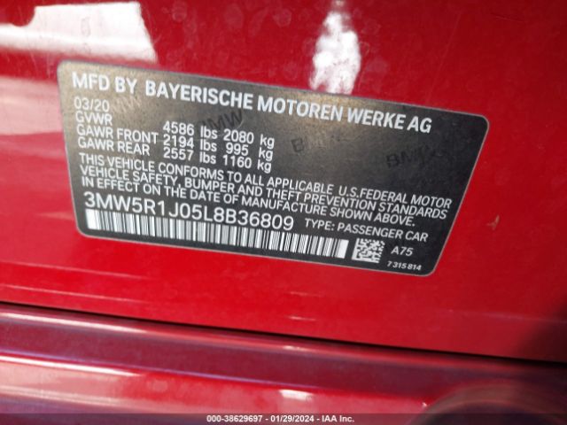 3MW5R1J05L8B36809 BMW 330I