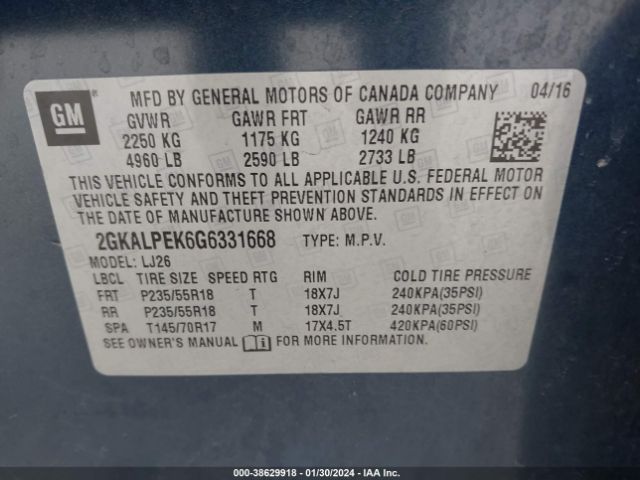2GKALPEK6G6331668 GMC Terrain Slt