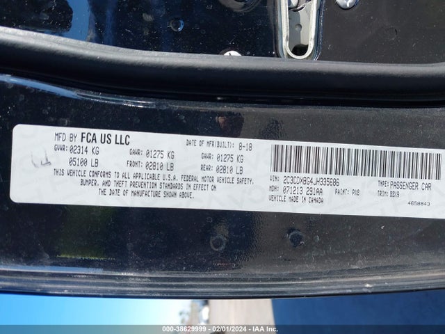 Dodge Charger Sxt Rwd 2018 2C3CDXBG4JH335686 Image 9