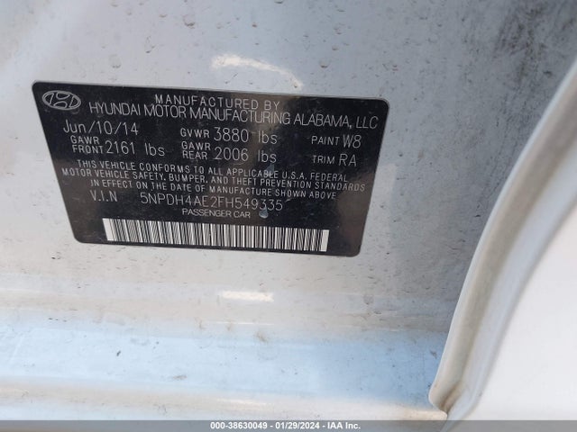 Hyundai ELANTRA SE 2015 5NPDH4AE2FH549335 Image 9
