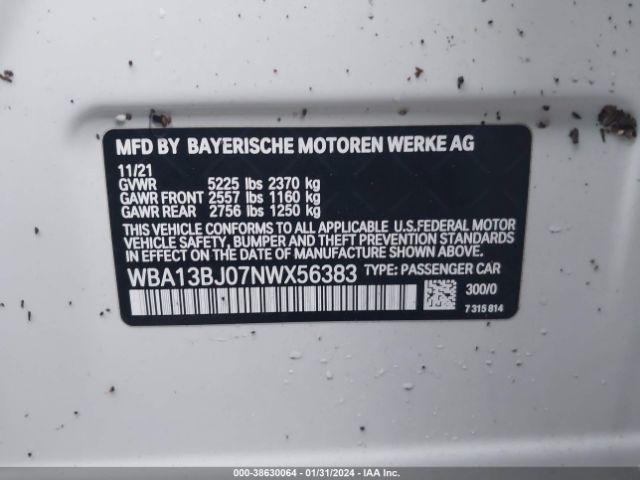 WBA13BJ07NWX56383 BMW 530i Xdrive