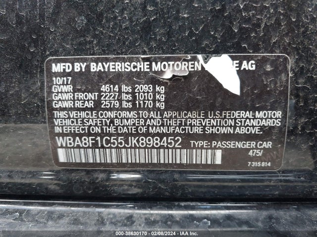BMW 328d Xdrive 2018 WBA8F1C55JK898452 Image 9