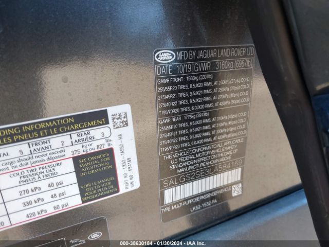 SALGS2SE3LA584169 Land Rover Range Rover P525 Hse