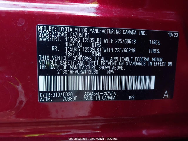 Toyota Rav4 Trd Off Road 2024 2T3S1RFV0RW413980 Image 9
