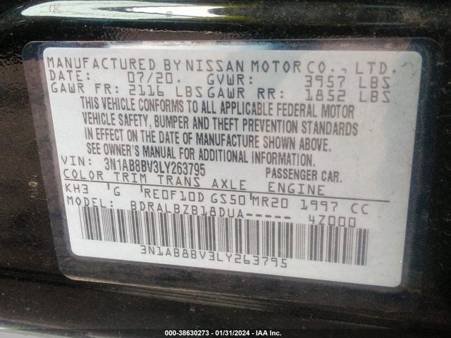Nissan Sentra S Xtronic Cvt 2020 3N1AB8BV3LY263795 Image 9