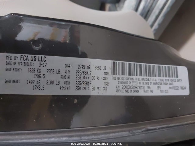 Dodge Grand Caravan Sxt 2017 2C4RDGCGXHR731131 Image 9