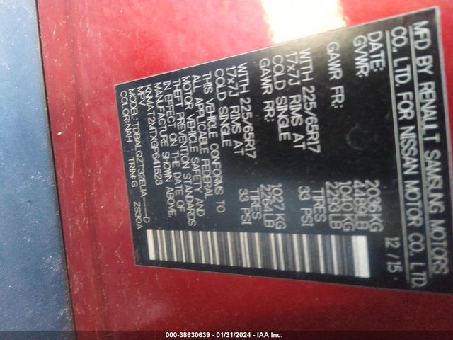 Nissan ROGUE SV 2016 KNMAT2MTXGP641623 Image 9