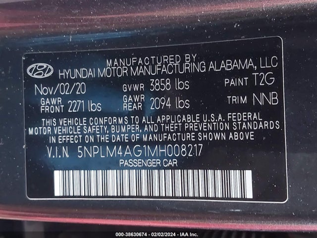 Hyundai ELANTRA SEL 2021 5NPLM4AG1MH008217 Image 9