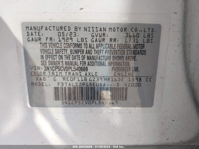 Nissan Kicks Sv Xtronic Cvt 2023 3N1CP5CV0PL540669 Image 9