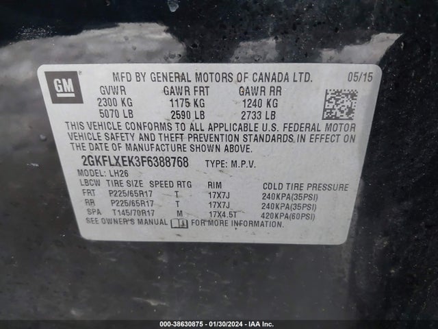 GMC Terrain Slt-1 2015 2GKFLXEK3F6388768 Image 9