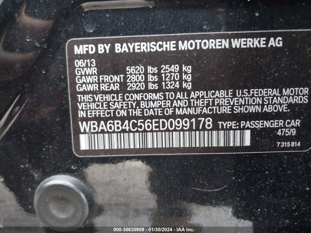 WBA6B4C56ED099178 BMW 650i Gran Coupe Xdrive