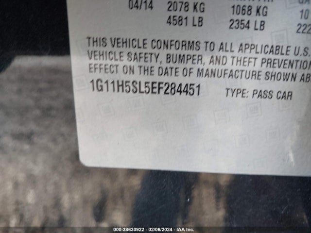 Chevrolet Malibu 1lz 2014 1G11H5SL5EF284451 Image 9