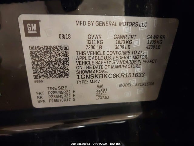 Chevrolet Tahoe Lt 2019 1GNSKBKC8KR151633 Image 9