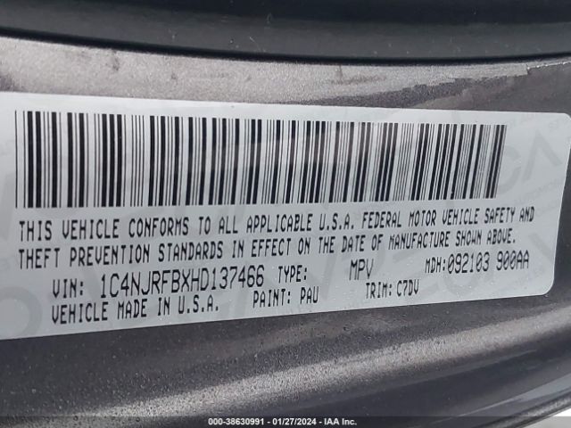 1C4NJRFBXHD137466 Jeep Patriot Latitude 4x4