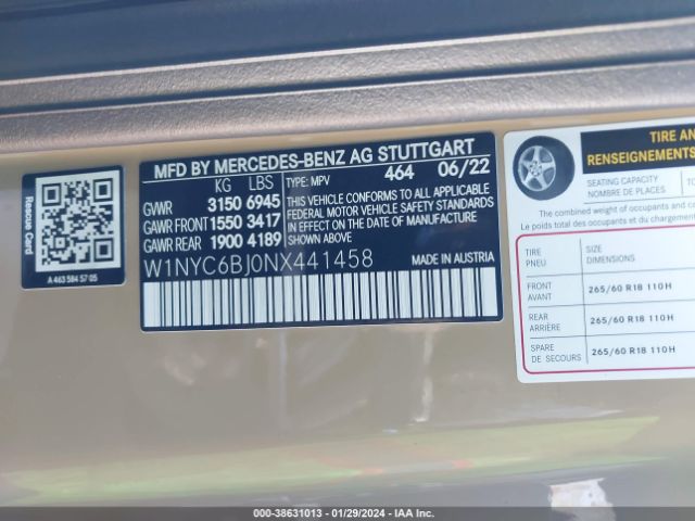 W1NYC6BJ0NX441458 Mercedes-Benz G 550 4matic