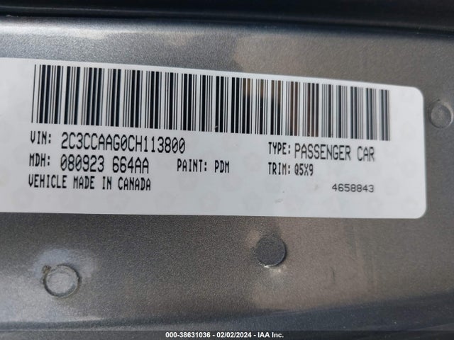 2012 Chrysler 300 მანქანა იყიდება აუქციონზე, vin: 2C3CCAAG0CH113800, აუქციონის ნომერი: 38631036